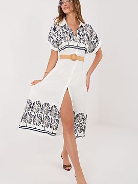 Šaty na deň Italy Moda  Štýlové letné šaty so košieľkovým strihom, ktoré kombinujú pohodlnosť denného nosenia s elegantným vzhľadom. Jednoduchý strih