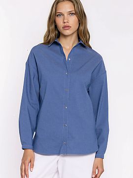 Tričko s dlhým rukávom Nife  Dámska košeľa s oversized strihom je voľná a moderná ponuka s uvoľnenou, nonšalantnou formou. Priestranný strih zabezpečuje pohodl
