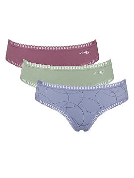 Sada Sloggi  Tanga v 3 balení Go Crush Hipster 10219671-V008 sú vyrobené z mimoriadne mäkkého organického bavlneného materiálu s certifikátom GO