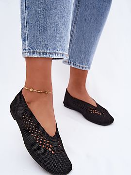 Baleríny Step in style  Ažúrové dámske balerínky vyrobené z textilného materiálu sú ľahkou a pohodlnou voľbou na teplejšie dni. Plochý strih zaručuje 