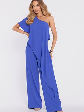 Overal Moe  Elegantný kombinéza s asymetrickým vrchom je návrh pre ženy, ktoré oceňujú moderný štýl a rafinovanú eleganciu. Vyhotovený z hl