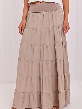 Dlhá sukňa Italy Moda  Vrstvová maxi sukňa v boho štýle je ľahkou a ženskou voľbou na každý deň aj na menej formálne príležitosti. Vyrobená z hladkej