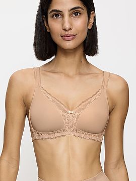 Soft Triumph  Moderný modelovací podprsenka Modern Lace+Cotton 10207539-00EP je modernou verziou bestsellerového modelu, ktorý kombinuje účinné tva