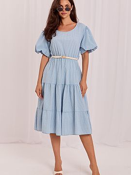 Šaty na deň Italy Moda  Ženské letné šaty s rozkvetlým strihom sú ideálnou voľbou pre každodenné štýlové outfity. Klasický vzor v kockách dodáva ša