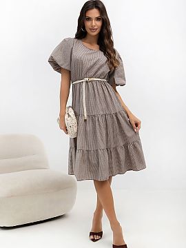 Šaty na deň Italy Moda  Dámske letné šaty s rozkvetlým strihom sú ideálnou voľbou pre každodenné štýlové outfity. Klasický vzor v kockách im dodáva n