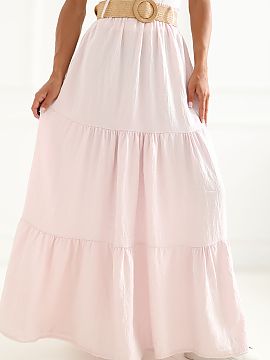 Dlhá sukňa Italy Moda  Vzdušná sukňa s vrstvenými tyli je ideálnou voľbou pre milovníčky boho štýlu a pohodlných, ženských outfitov. Maxi dĺžka a hl