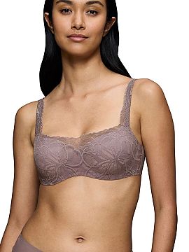 Bardotka / balconette Triumph  Podprsenka s košíčkami typu balconette Body Make-Up Illusion Lace 10219845-3091 v módnem pistáciovom odtieni je kombináciou moderného