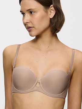 Polstrovaná podprsenka Triumph  Podprsenka s kosticami Pure Micro WDP 10217872 v módním hnědém odstínu je model vytvořený pro ženy, které očekávají dokonalou po