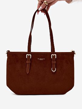 Kabelka na deň Step in style  Taška typu shopperka pre dámy vyrobená z imitácie semišu je kombináciou klasického štýlu a funkcionality. Priestranný strih robí 