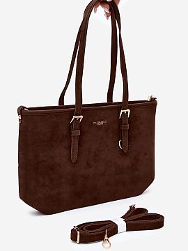 Kabelka na deň Step in style  Taška pre ženy typu shopperka vyrobená z imitácie semišu je kombináciou klasického štýlu a funkcionality. Objemný strih robí z mo
