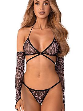 Sexi set Obsessive  3-dielny set Addia je efektnou ponukou pre ženy, ktoré oceňujú odvážne spodné prádlo s dotykom elegancie. Súprava pozostáva z podp