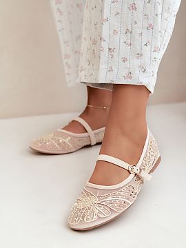 Baleríny Step in style  Sieťované baleríny pre ženy sú štýlovým a ľahkým návrhom na každý deň, ideálnym pre ženy, ktoré radi nosia pohodlnú obuv s