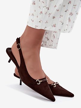 Lodičky na ihličkách Step in style  Topánky z ekokože pre ženy sú ženský model, ktorý kombinuje elegantný vzhľad s pohodlnosťou. Odkrytá pätka im dodáva jemný cha
