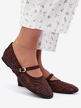 Baleríny Step in style  Sieťové dámske baleríny sú štýlovou a ľahkou ponukou na každý deň, ideálnou pre ženy, ktoré milujú pohodlnú obuv s efektným