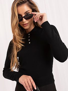 Sveter Italy Moda  Elegantný dámsky sveter s golierom je štýlovou a univerzálnou ponukou, ktorá sa skvele hodí nielen do každodenných štýlov, ale aj
