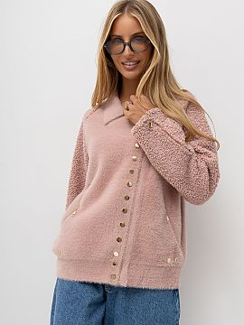 Bunda Factory Price  Bunda z tkaniny boucle je stylovou volbou na prechodné obdobie jesene-zimy. Model je vyrobený z materiálu z kombinácie vlny, viskózy, a