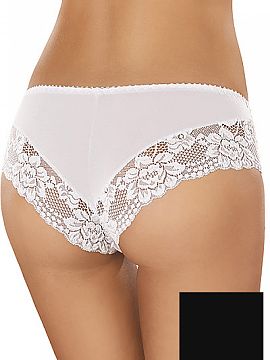 Boxerky Gabidar  Senzačné bavlnené dámske šortky v čiernej farbe. Nohy sú zakončené pôsobivou čipkou.  Vrchná časť nohavičiek je hladká. Vďa