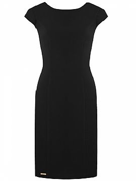 Spoločenské šaty Jersa  Šaty z mäkkého úpletu. Jednoduché a klasické, ale s pazúrom. Elegantný zips v zlatej farbe na zadnej strane robí model jedinečným