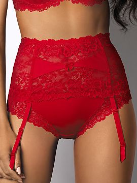 Pas Mat   Sexuálny vysoký podväzkový pás.
 - z lákavej čipky
 - pletená vložka na prednej strane
 - koketná poklona
 - nastaviteľné, 