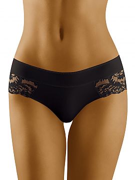 Boxerky Wolbar    Ženské šortky.
 - z hladkého úpletu a lákavej čipky
 - pás a predná časť nohavíc rezané laserom
 - vyrobené z vysoko kval