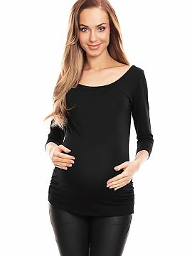 Tehotenská blúzka PeeKaBoo  Tehotenská blúzka so záhybmi. Môže sa nosiť aj po tehotenstve. Blúzka s 3/4 rukávmi.