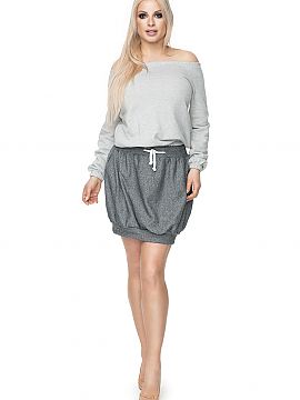 Krátka sukňa PeeKaBoo  Melanžová sukňa v bomber strihu. Sukňa je vyrobená z kvalitnej bavlny.