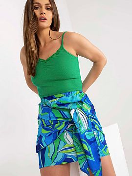 Krátka sukňa Rue Paris  Mini ceruzková sukňa s ozdobným viazaním vpredu. Ideálne na mnohé príležitosti.