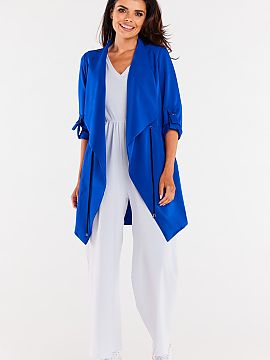 Žaket awama  Voľný kabát šatového strihu s dlhými rukávmi. Rukávy majú ozdobné aplikácie z bezniklového kovu, takže sa dajú vyhrnúť. Výr