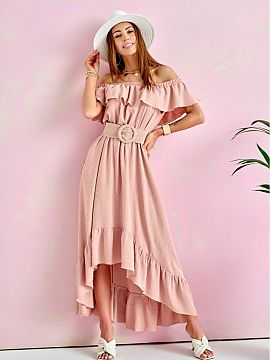 Šaty na deň Roco Fashion  Asymetrické maxi šaty sú vyrobené z mäkkej a príjemnej tkaniny, ktorá poskytne pohodlie aj tým najnáročnejším ženám. Šaty sa 